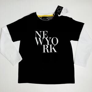 Happy Thoughts Boy's Long Sleeve NEW YORK Graphic Logo Shirt Sz 5/6